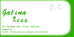 galina kiss business card